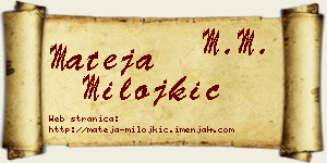 Mateja Milojkić vizit kartica